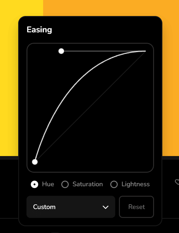 Cubic bezier easing curve for color shifts